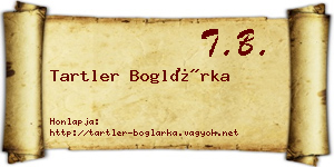 Tartler Boglárka névjegykártya